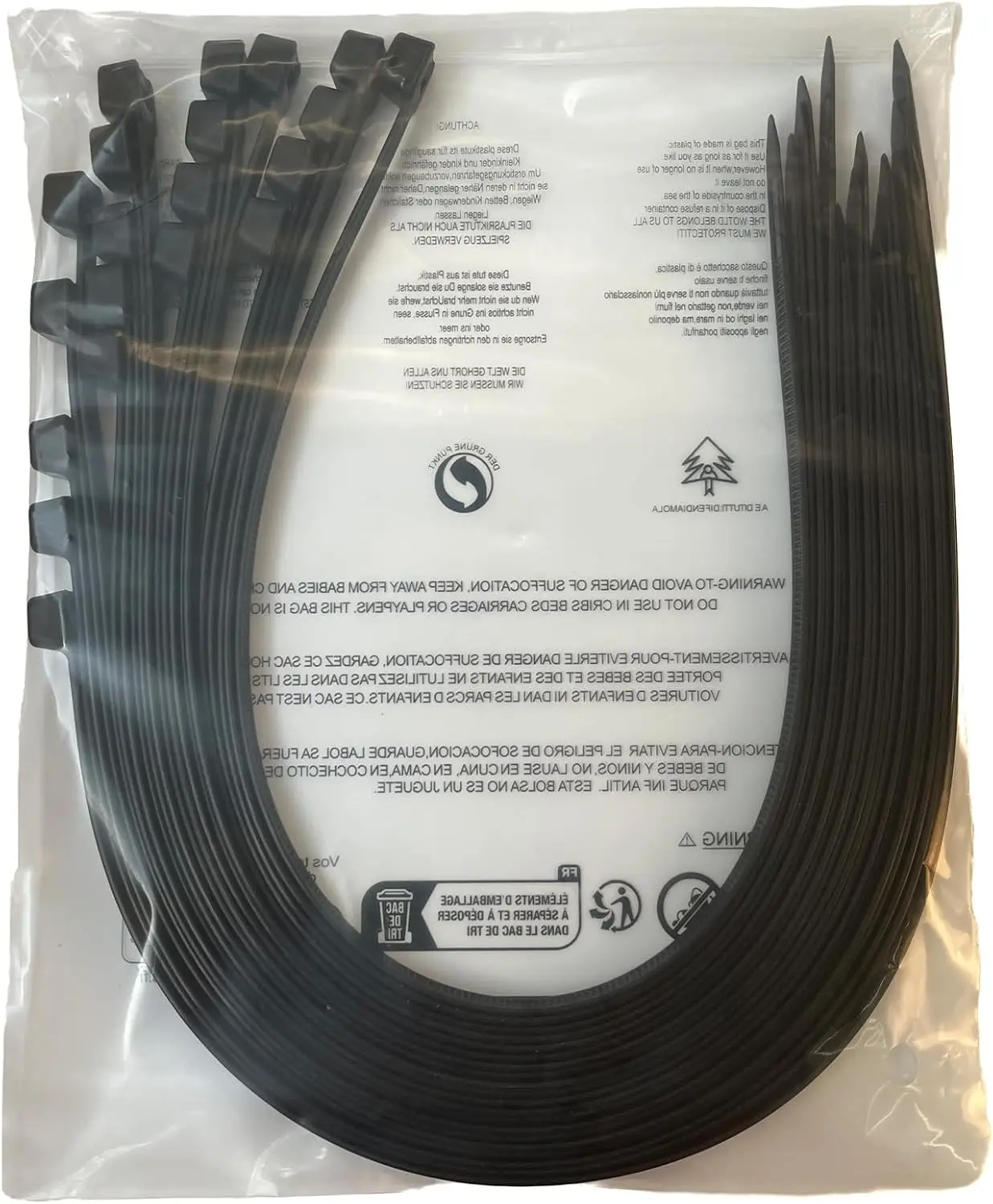 

48 Inch Extra Long Zip Ties Heavy Duty 175 lbs, UV Resistant, 15 Pack Black