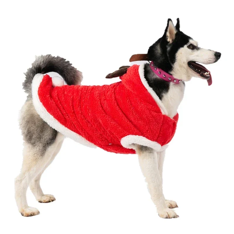 Christmas Dog Clothes Winter Big Dog Coat Jacket Welsh Corgi Samoyed Golden Retriever Clothing Xmas Pet Outfit Warm Dog Costume