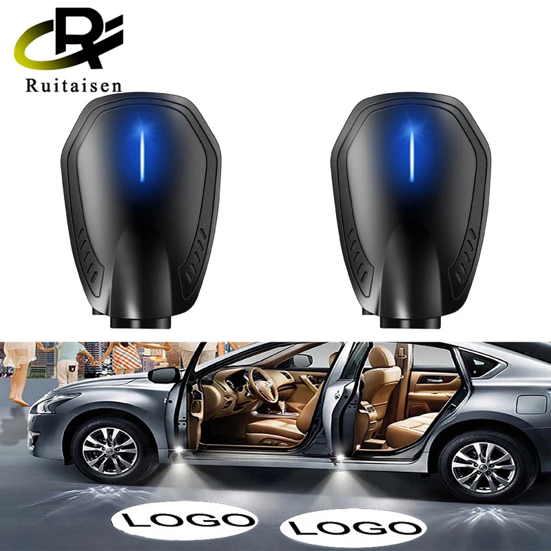 

2PCS Rechargeable Led Car Door Welcome Light Wireless Car Styling Laser Projector Logo Ghost Shadow Lamp Car Accessories