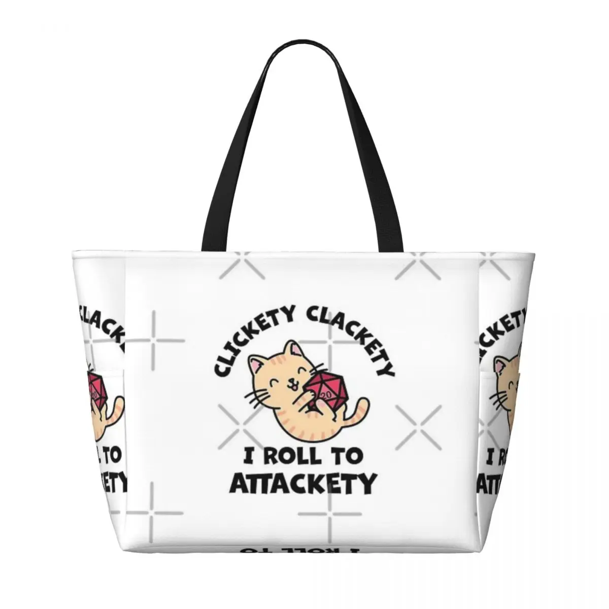 Clichety Clackety I Roll To Attackety borsa da viaggio da spiaggia, Tote Bag alla moda grande capacità fuori regalo di compleanno modello MultiStyle