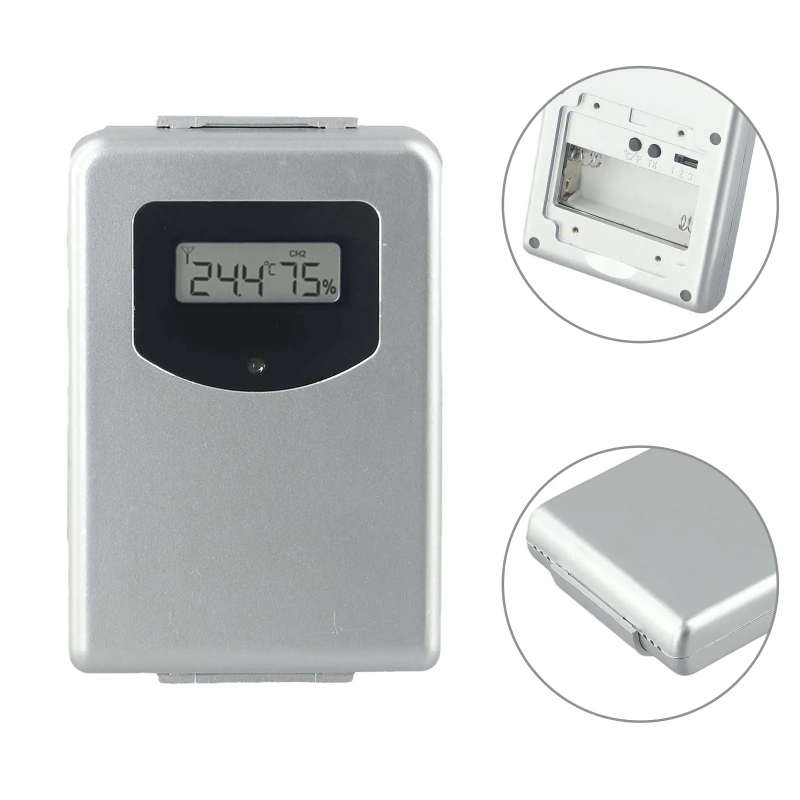 433MHz Digital Temperature Humidity Sensor For Weather Station For Thermo Hygrometer -20C To 70C 20% To 95% RH Plastic For Silv
