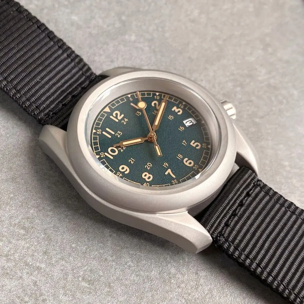 Tandorio 40mm Sandblast Green Dial NH35A Automatic Mens Watch Date Sapphire