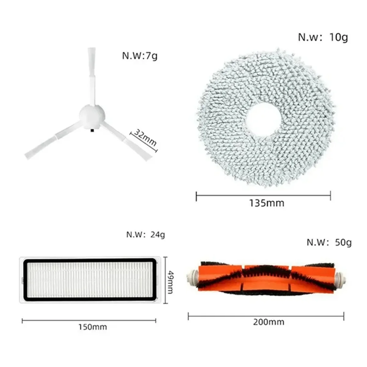 For XIAOMI Mijia Omni 1S B101CN B116 Robot/Dreame S10 S10+ Vacuums Parts Main Side Brush Rags Hepa Filter Dust Bags