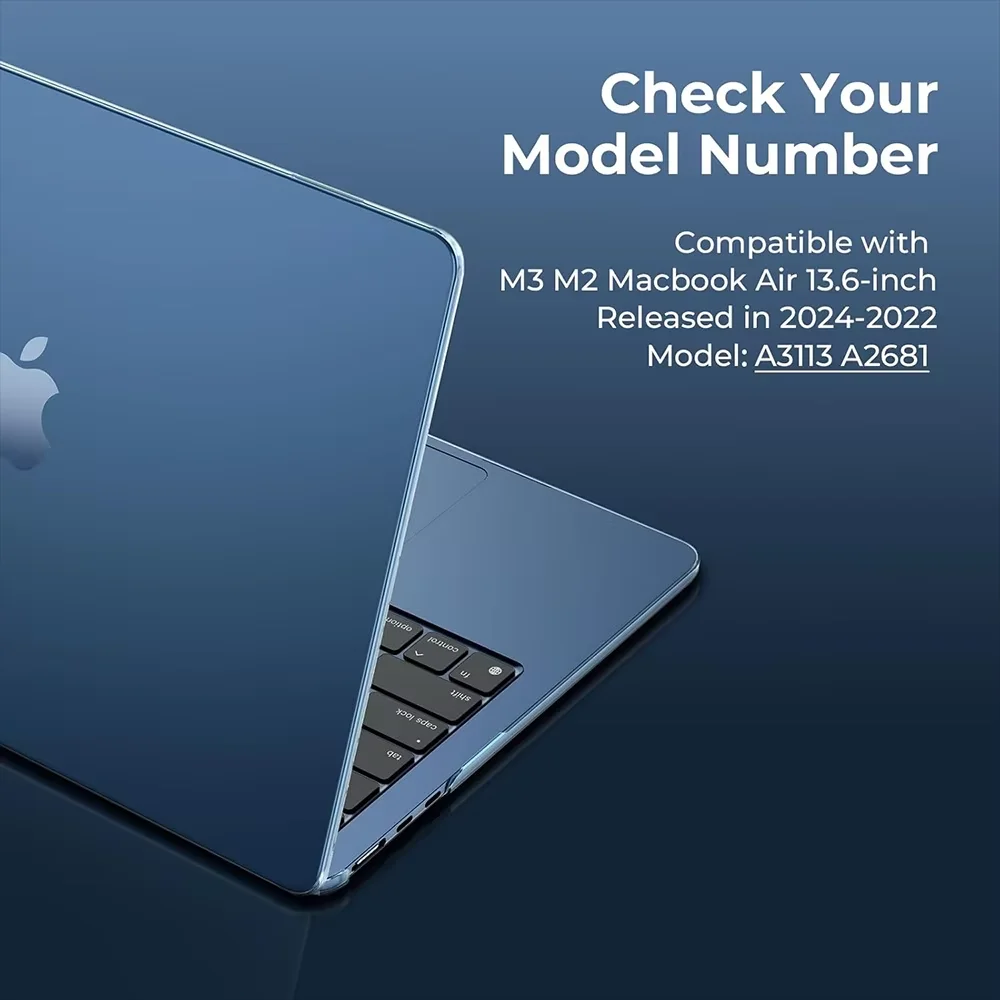 For MacBook Air Case 13 Inch M4 M3 M2 2025 2024 2022 A3240 A3113 A2681 Compatible with Laptop Case 13.6 Inch Ultra-thin Matte