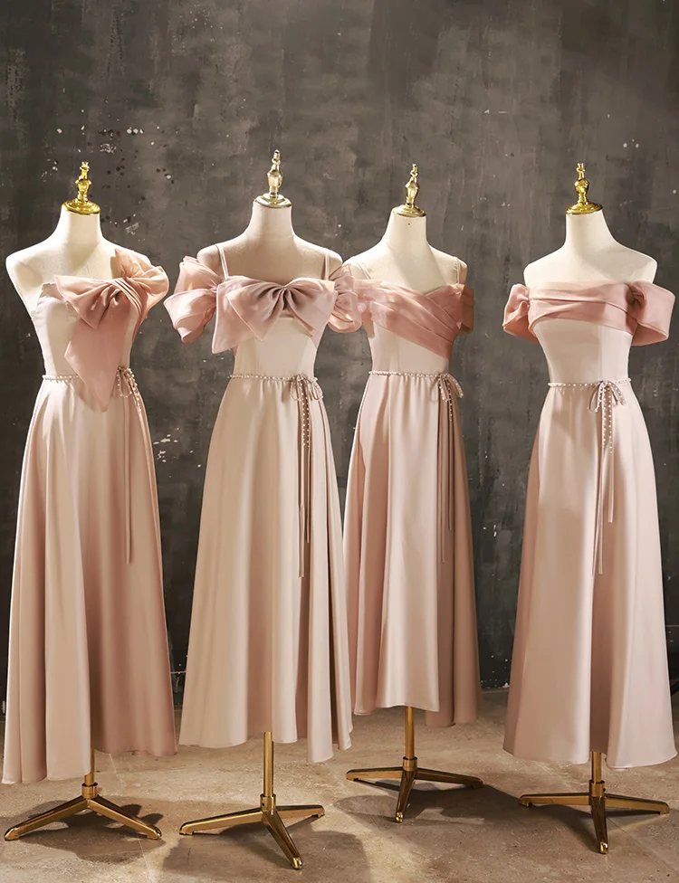 Blush Bridesmaid Dress Short Wedding Party Dress Sexy Off the Shoulder Bridesmaid Dress 4 Different Styles for choice