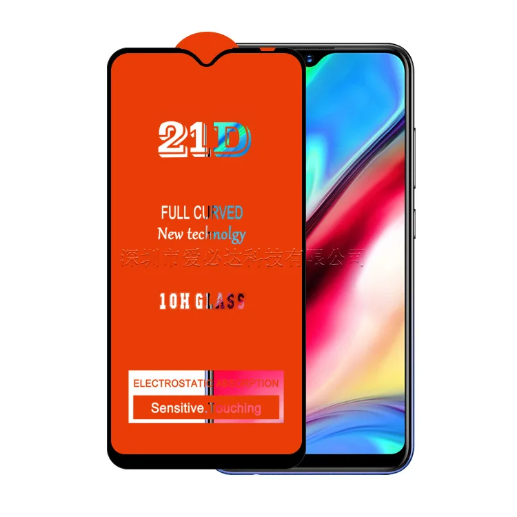 2 قطعة منحني الزجاج المقسى ل فيفو Y93 غطاء كامل 11H فيلم واقية حامي الشاشة ل فيفو y93