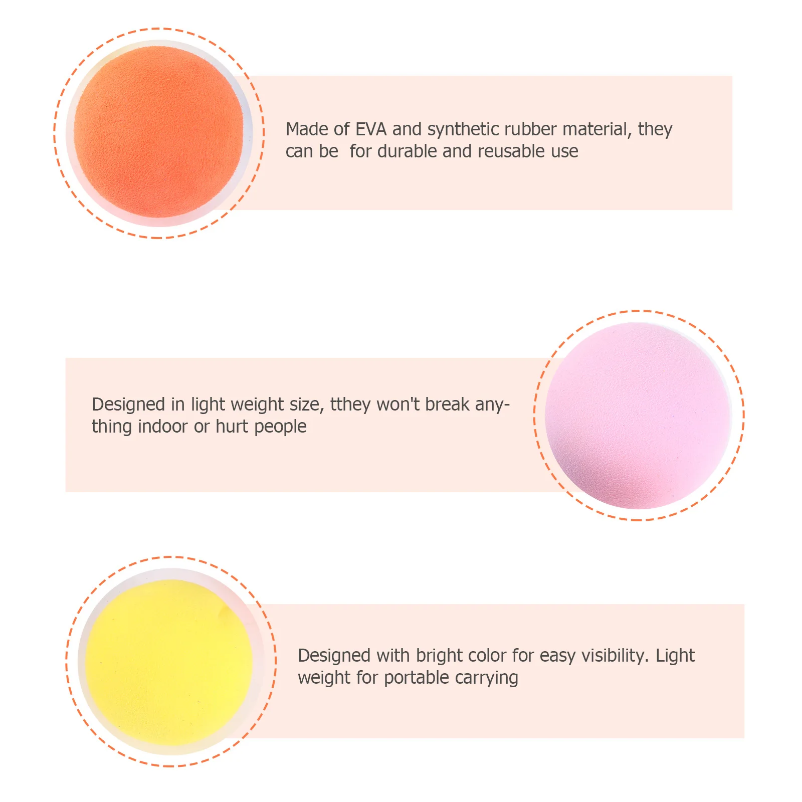 

5 Pcs Golf Soft Ball Practice Balls for Backyard Toy Color Synthetic Rubber Training Equipment