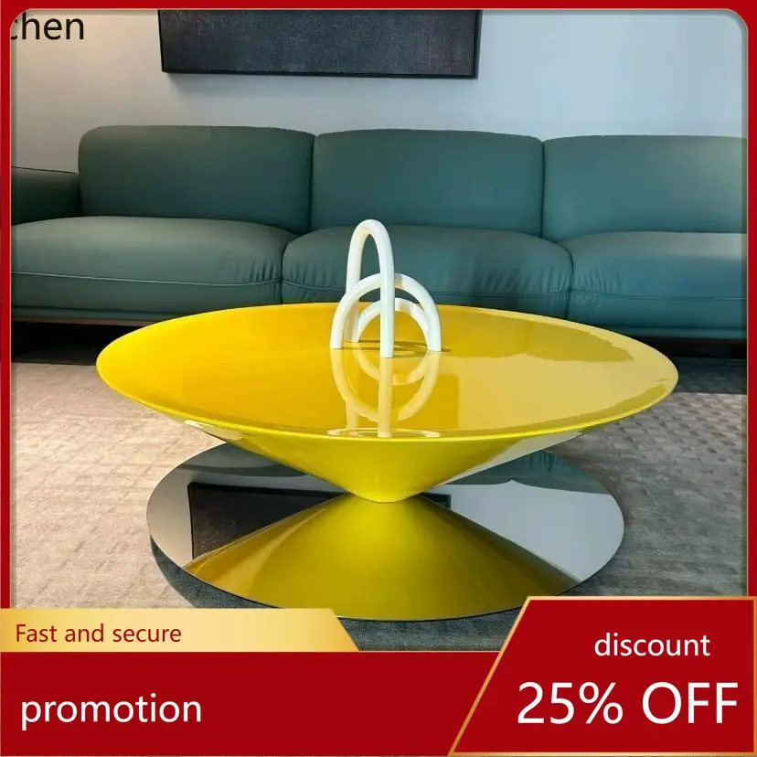 HXL Floating UFO Coffee Table Living Room Minimalist Glass Fiber Coffee Table