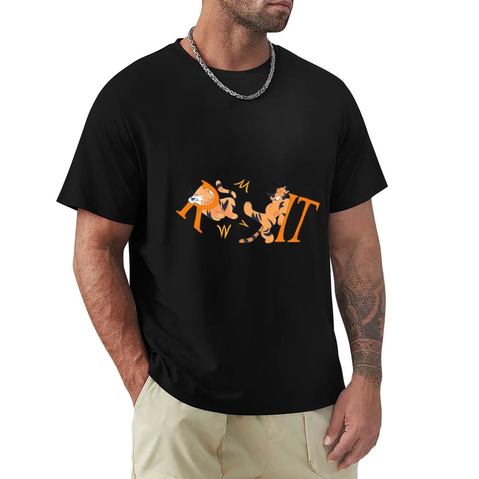 

Rochester institute of technology ritchie the tiger gift idea for RIT Students T-Shirt blanks Men's clothing