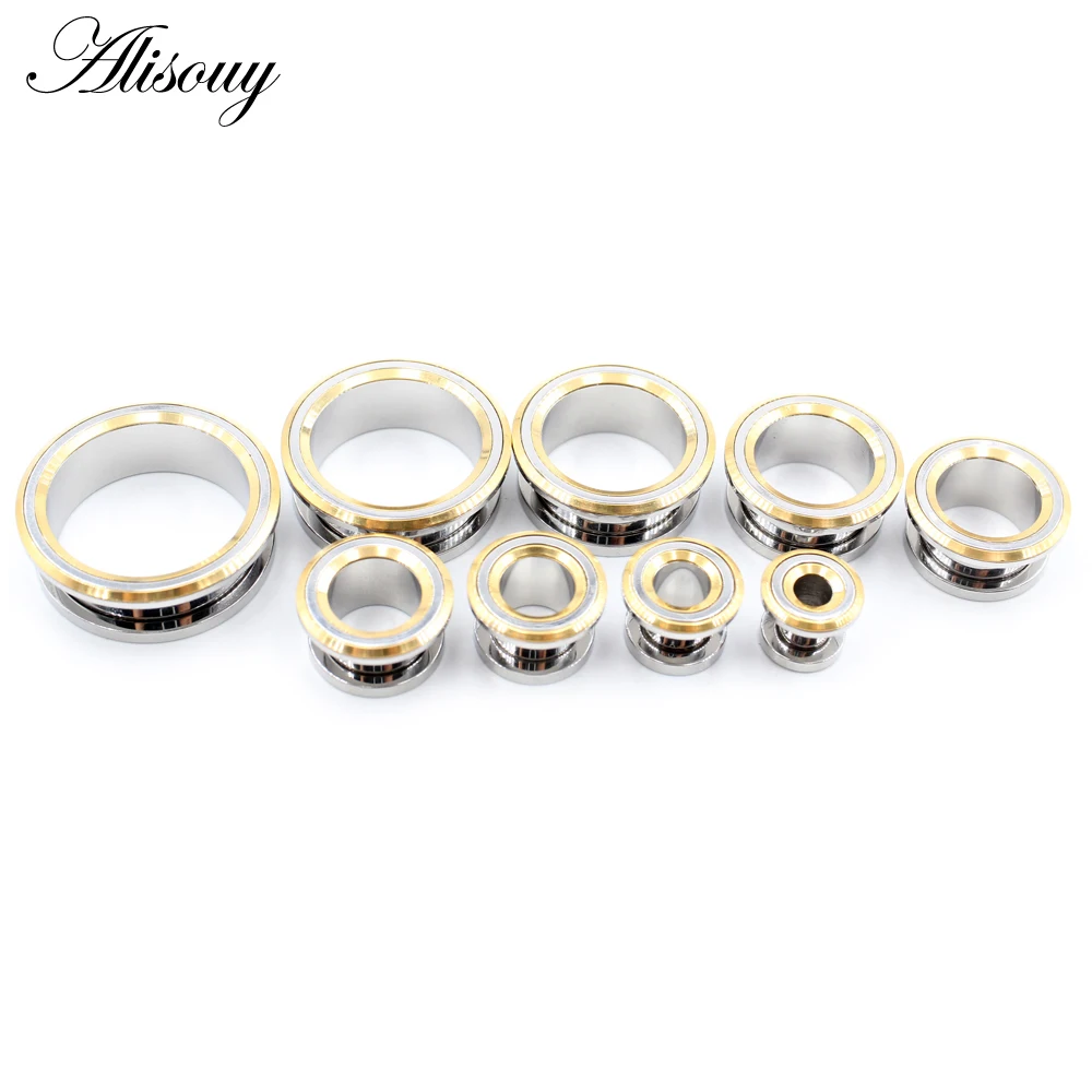 Alisouy 2 Stück 6-25mm Edelstahl Runde Ohrstöpsel zum Aufschrauben Tunnel Expander Stretchers Gauges Ohrringe Piercing Körperschmuck – Detail 10