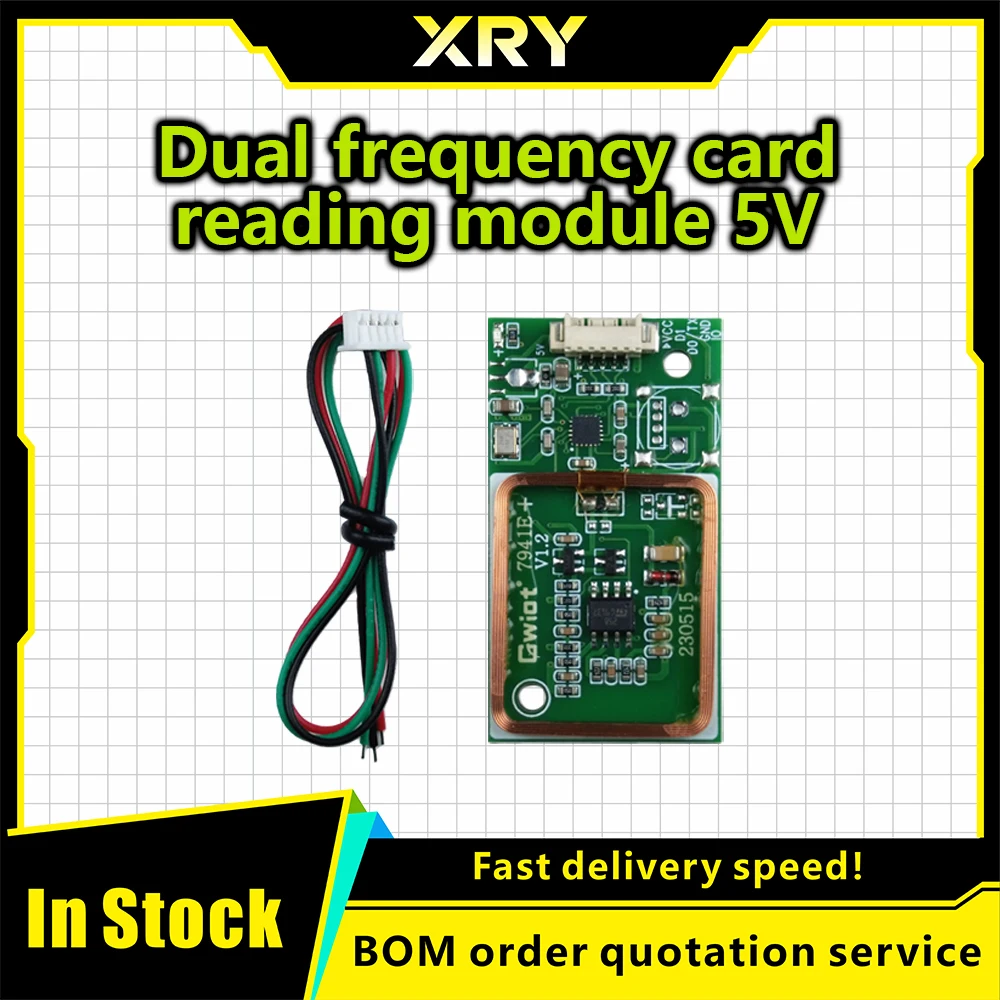 XRY RFID UART Reader Wireless Module 3Pin 125KHz Card Reading EM4100 8CM DC 5V for IC Card PCB Attenna Sensor Kits for Arduino