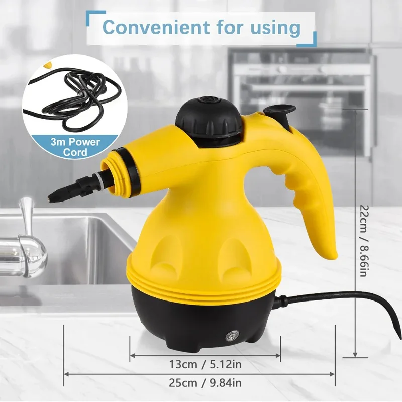 Handheld Pressurized Steam Cleaner 1000W Portable High Temperature Pressurized Steam Cleaning Machine Natural Sanitization