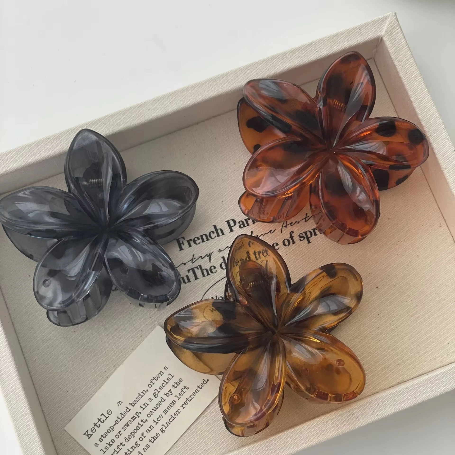 2/4 pezzi moda fiore fermagli per capelli donne vacanza boemia uovo fiore squalo clip barrettes ragazze grandi forcine accessori per capelli