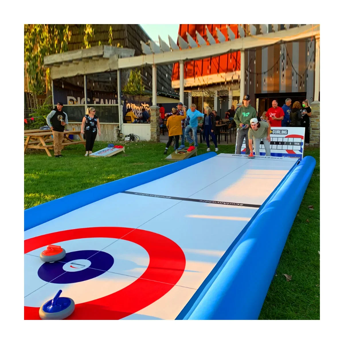Newly Upgraded Inflatable Curing Ice Rink Curling Street Sports Games Outdoor Activities Inflatable Base And Border