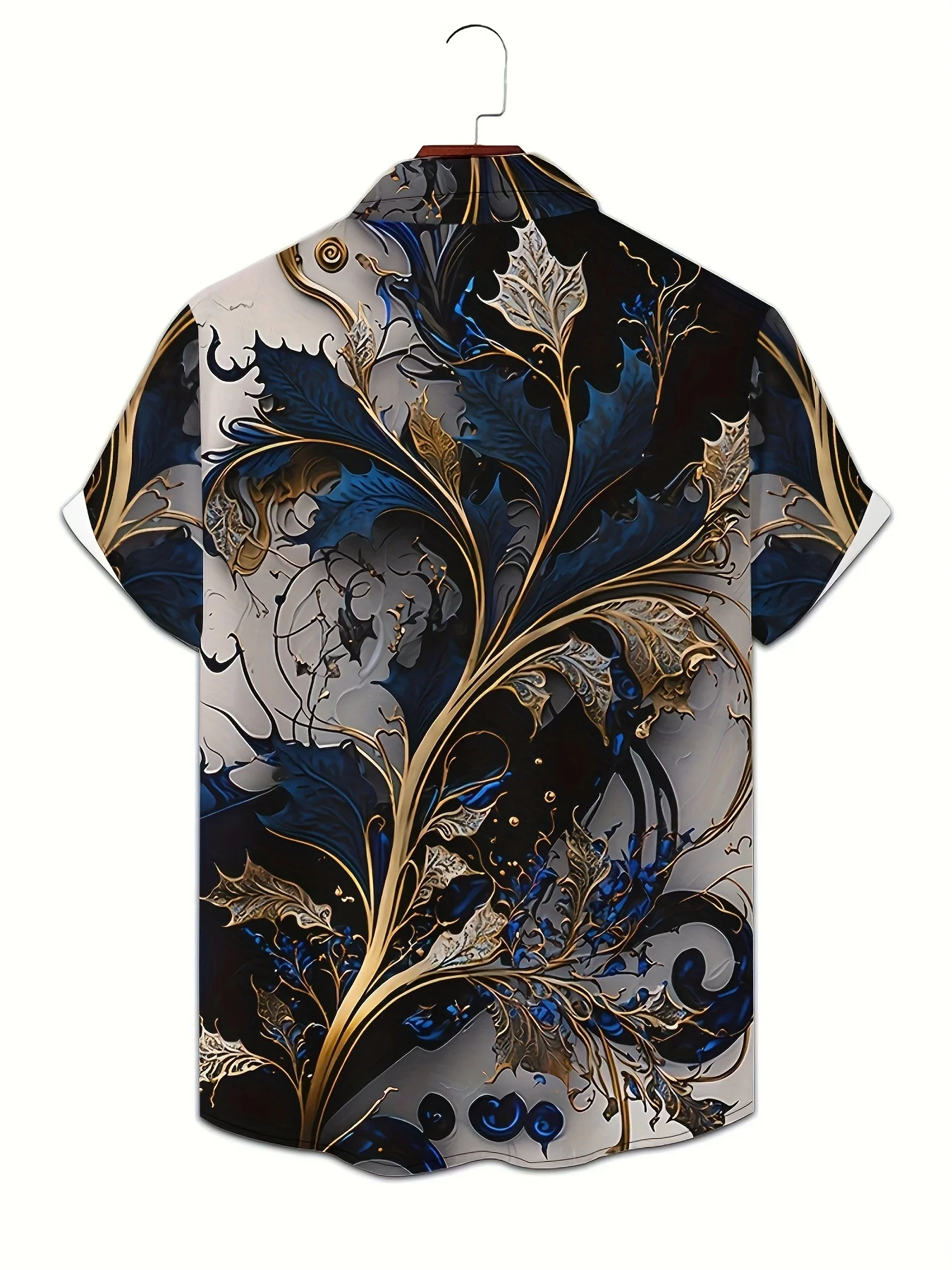 Vintage Flower Pattern 3D Printed Men's Summer Vacation Casual Cool Short Sleeve Tops Classic Lapel Button Hawaiian Shirts