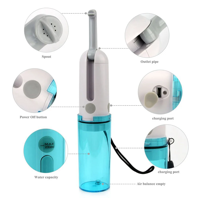 Imagem -02 - Viagem Limpeza Portátil Automático Elétrico Bidé Pulverizador Viagem Duche Spray Usb Feminino Bebê Personal Cleaner Higiene 230ml