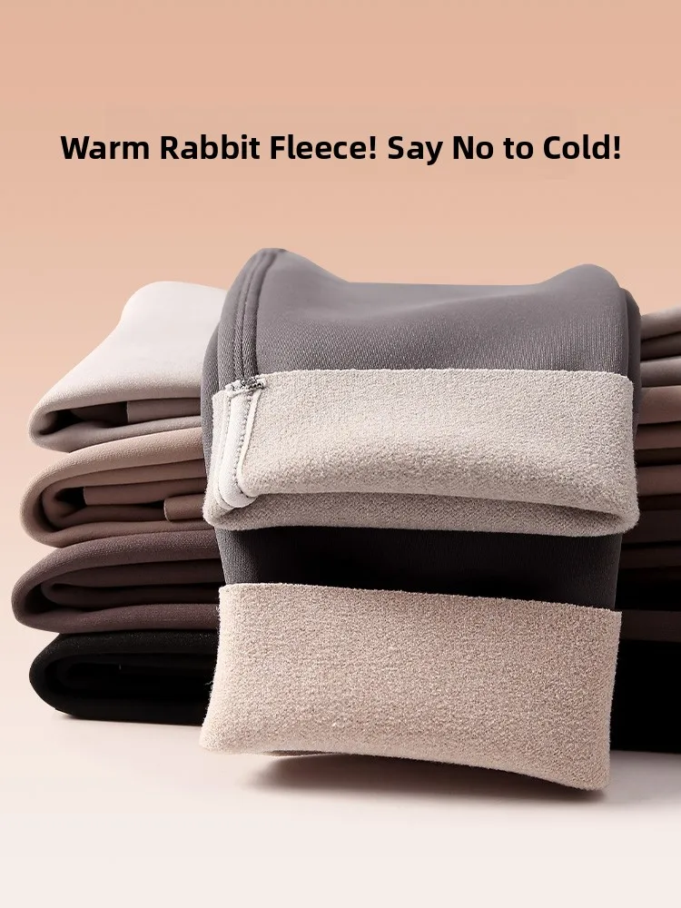 

High Waist Thiened arkskin Yoga Pants Rabbit Velvet Elastic Warm Winter New Sle Outerwear Slimming Women's Leggings