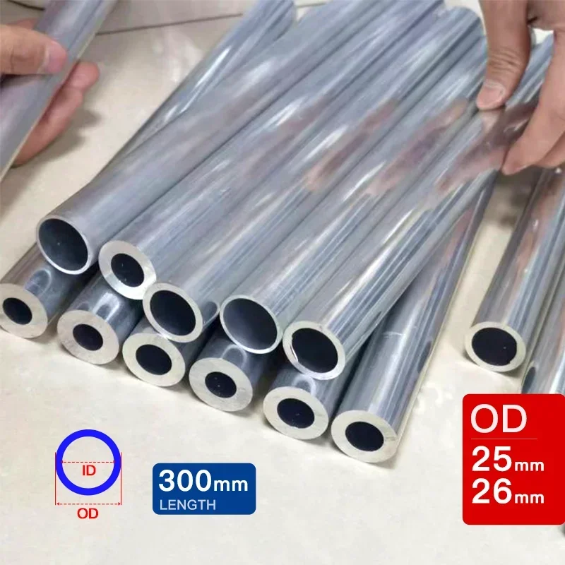 aluminum pipe outer diameter 25 26mm length300 500mm Hollow straight round aluminuim tube piping 6063 Thick walled Big