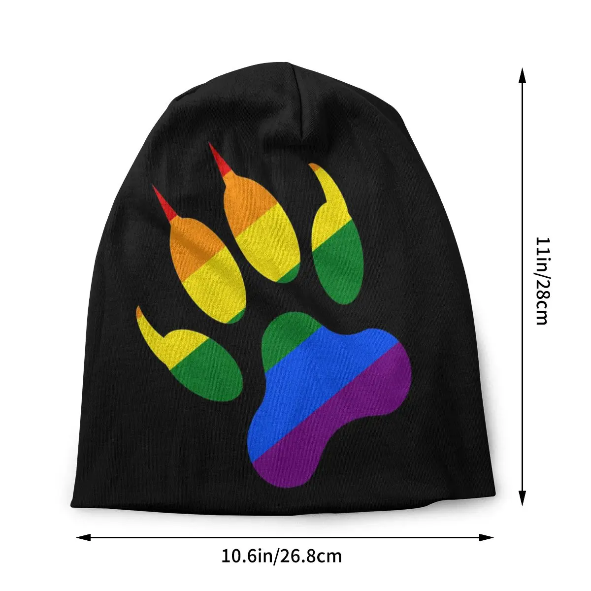 LGBTQ Wolf Paw Pride Men Women Thin Beanies Outdoor Ski Cap Double Layer Fabric Bonnet Hat