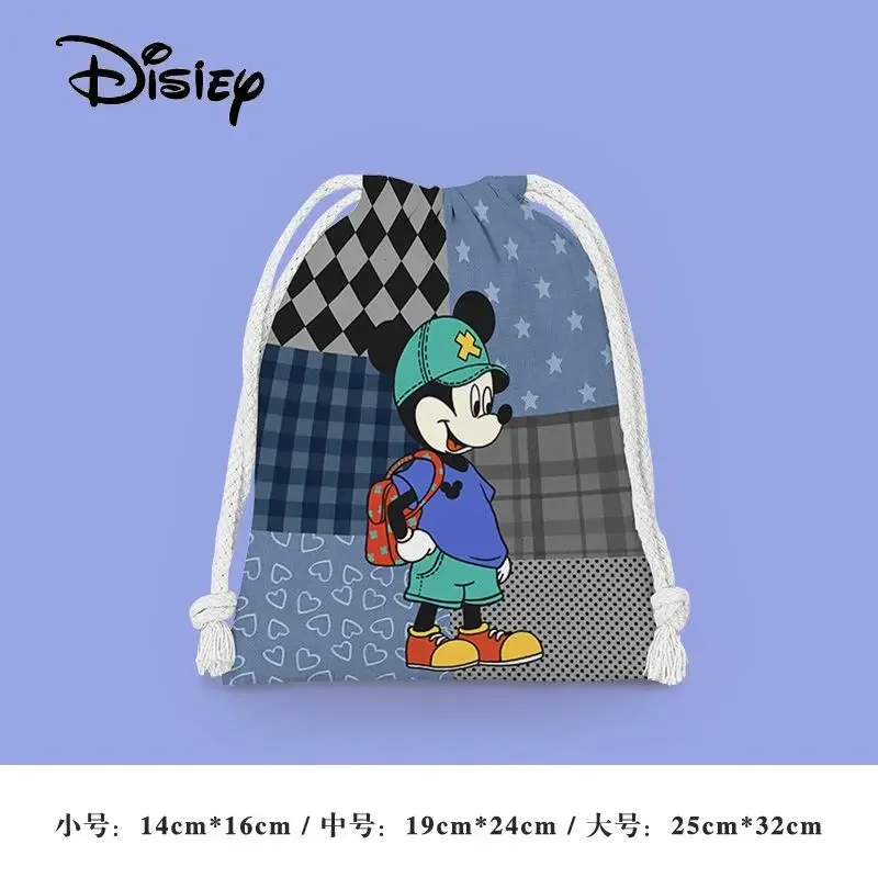 حقيبة تخزين محمولة عصرية لطيفة من ديزني ميكي للطلاب والطالبات مع أربطة برباط لمستلزمات الاستحمام