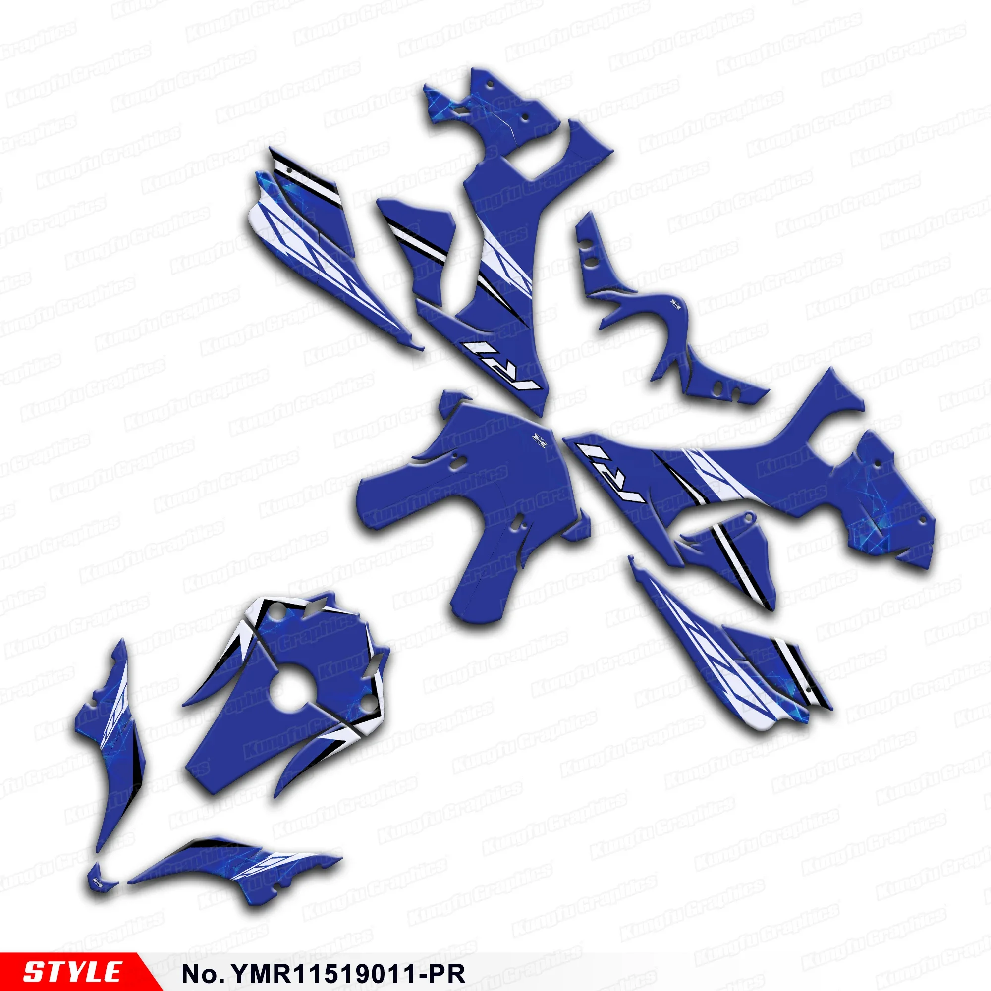

JY RACING Adhesive Sticker Racing Graphics for Yamaha YZF R1 YZF-R1 2015 2016 2017 2018 2019, YMR11519011-PR