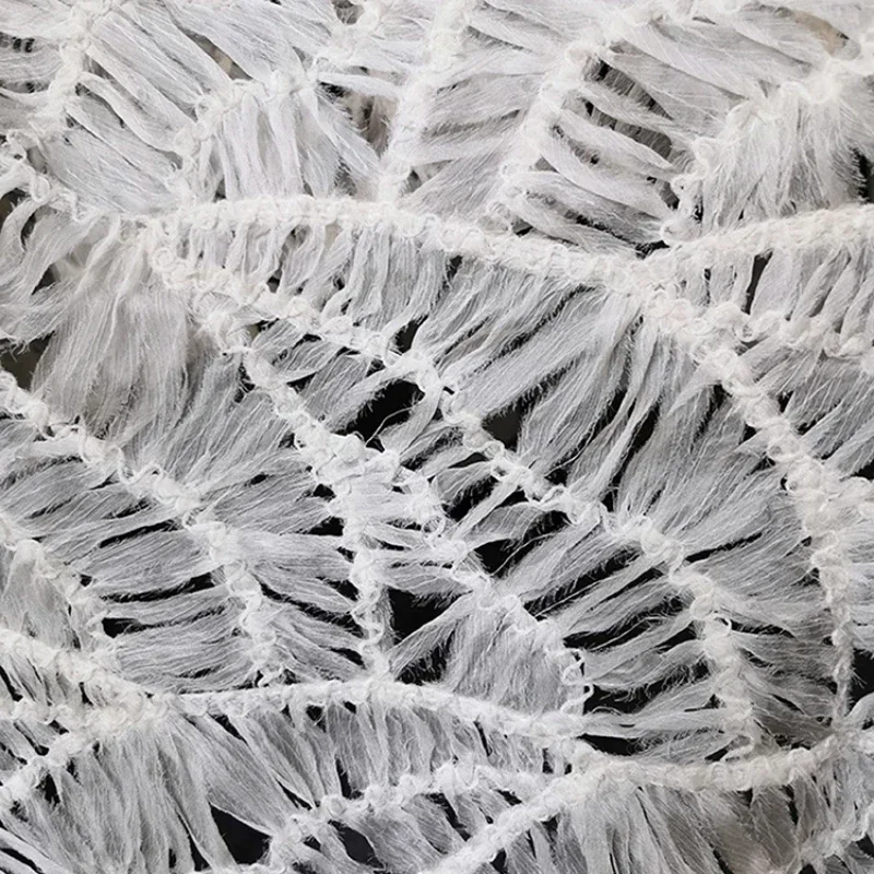 Net Fabric Beige Weaving Hollow Out Dress Home Accessories Clothing Apparel Sewing Fabrics Wholesale Cloth for Diy Material
