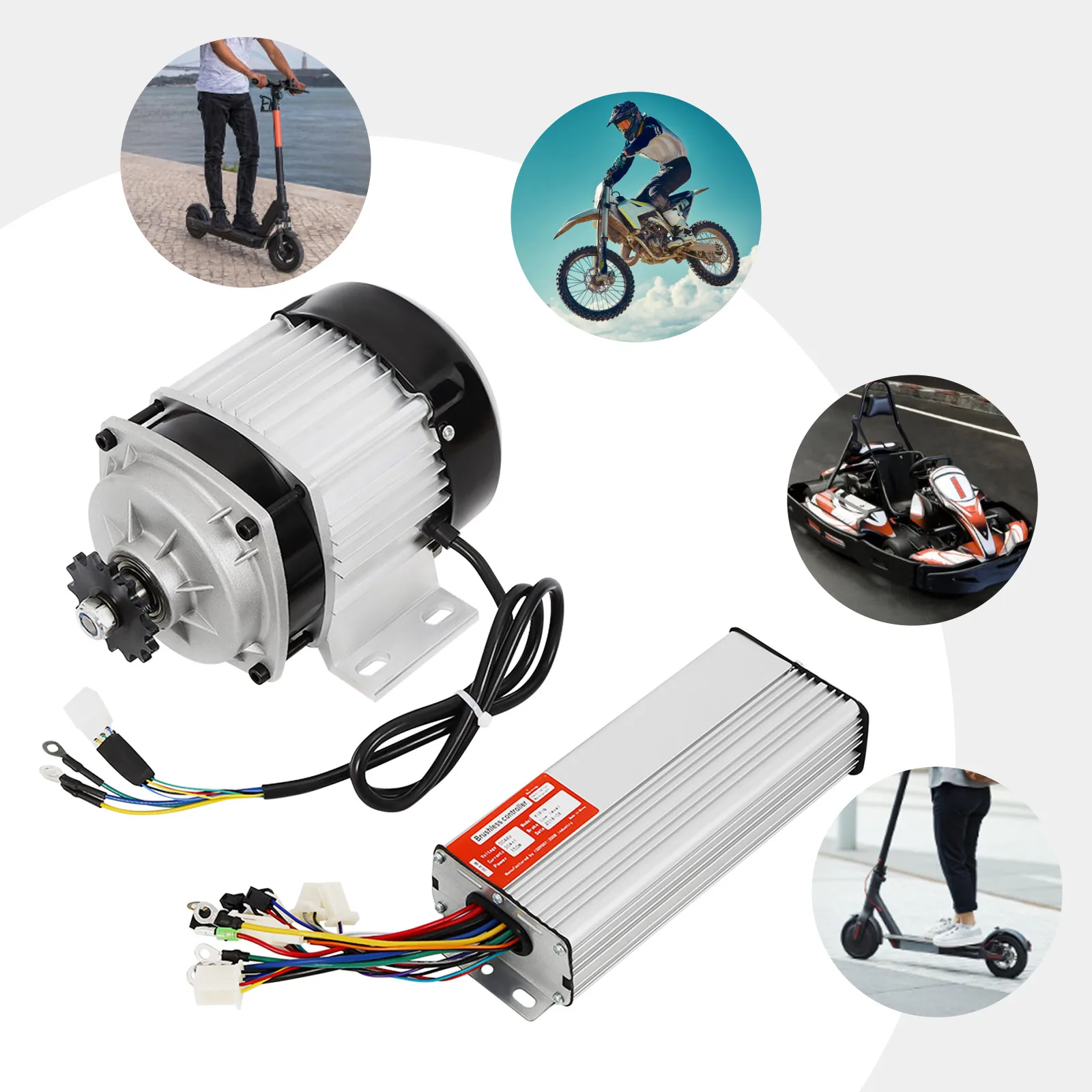 

48V 750W Brushless Motor High Torque Electric Motor for E-Bike Tricycle Scooter 3100RPM 300kg Load 3 Speed Gear Control