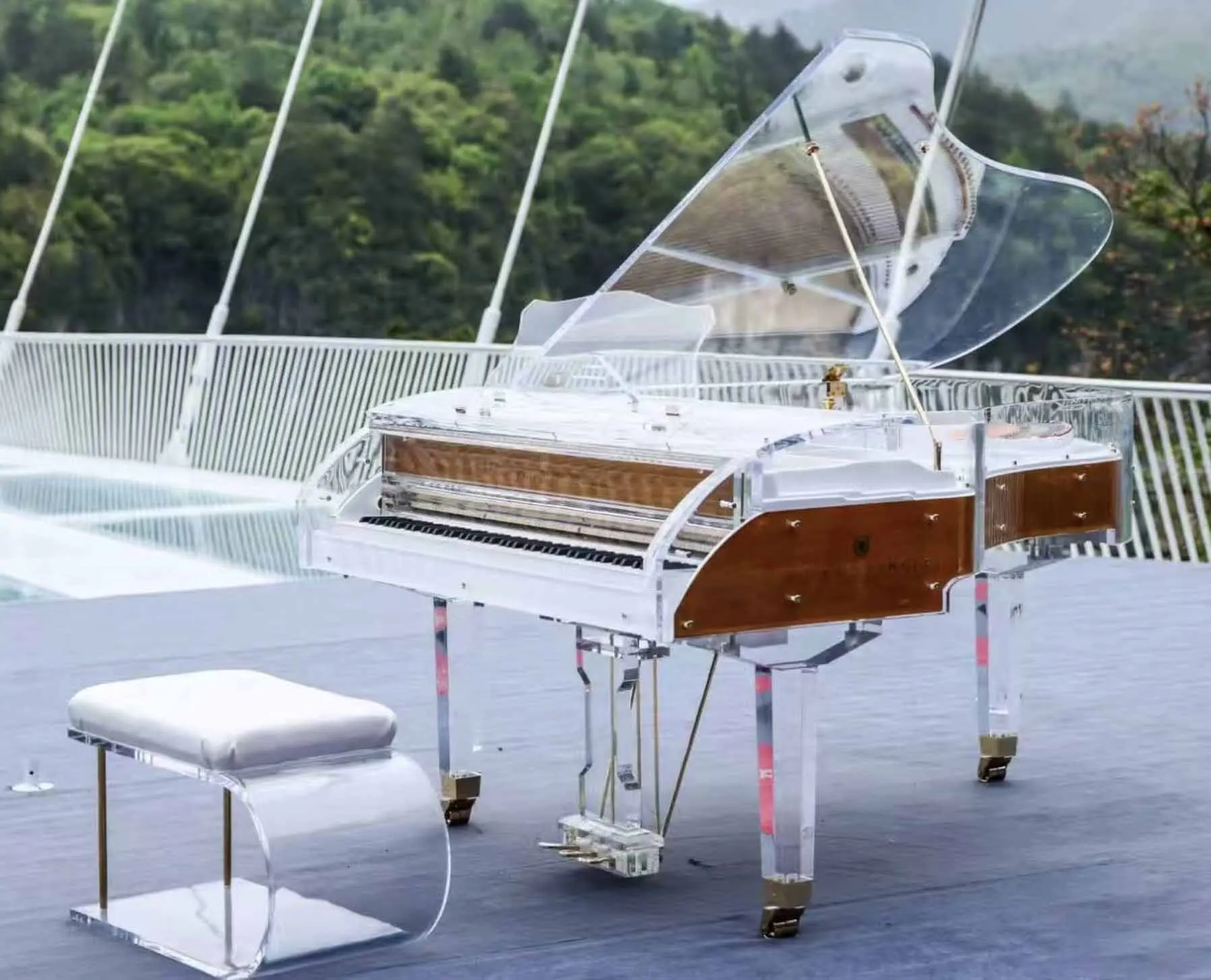 Custom Crystal Acrylic Piano with Self Player System Factory Best Price Grand Piano 180cm