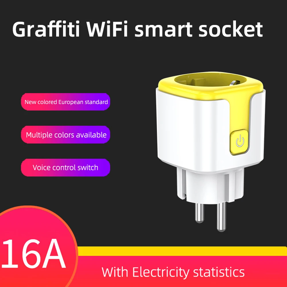 Smart Plug Wifi Socket With Timer EU Adapter Outlet Tuya 16A/20A Power Monitor Works With Alexa Google Home Assistant