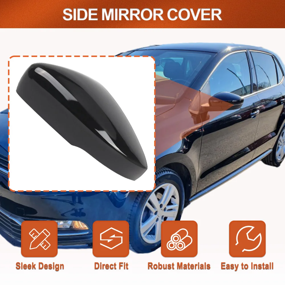 

Car Left/ Right Side Door Wing Rearview Mirror Cover Caps Decoration For VW Polo MK5 2009 - 2017 6R0857537B, 6R0857537C