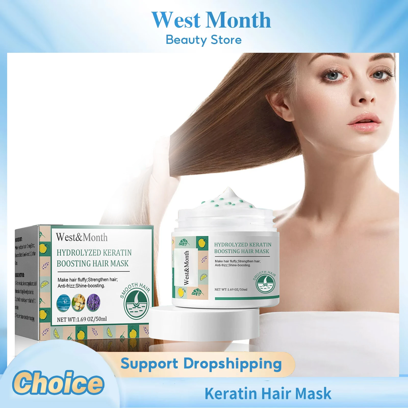 

Deep Nourishing Hair Mask Repair Damaged Dry Hair Anti Frizz Anti-Breakage Moisturizing Smooth Keratin Straightening Hair Mask