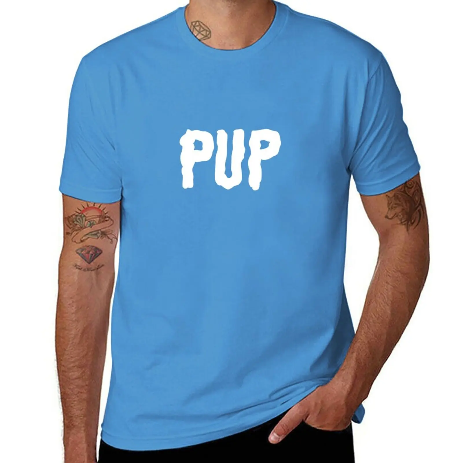 New PUP Band Merch PUP Band Logo ao den T-Shirt oversized t shirts tops mens graphic t-shirts big and tall