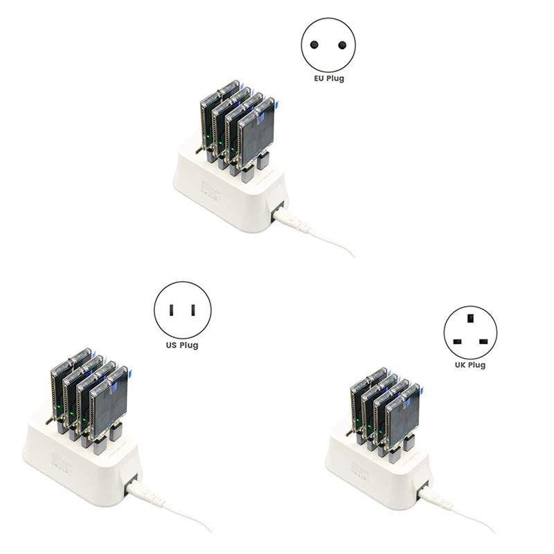 8PCS Nerdminer V2 Bitcoin Solo Miner 780Kh/S With T-DISPLAY-S3 And 8 Port USB Hub Efficient BTC Mining Station US PLUG