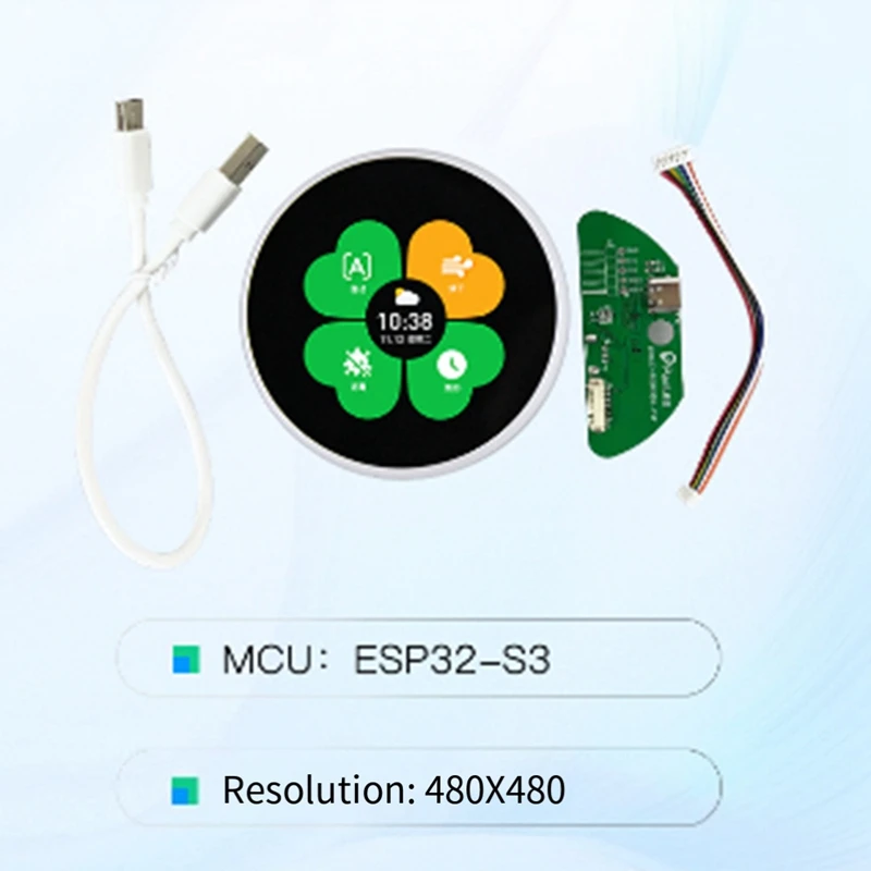 2.1 Inch 480X480 Round Circular IPS Color LCD Display And Encoder Knob ESP32-S3 Module N16R8 ST7701 2.4G WIFI