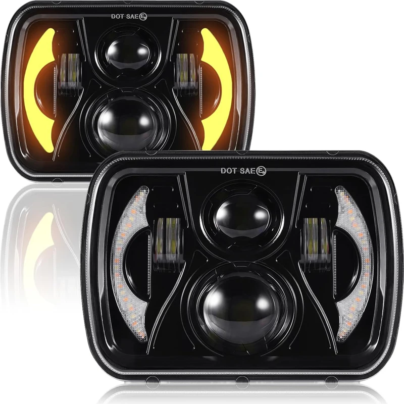 

5X7" Waterproof LED Projector Headlight Hi-Lo Beam DRL For Jeep Cherokee XJ car accessries