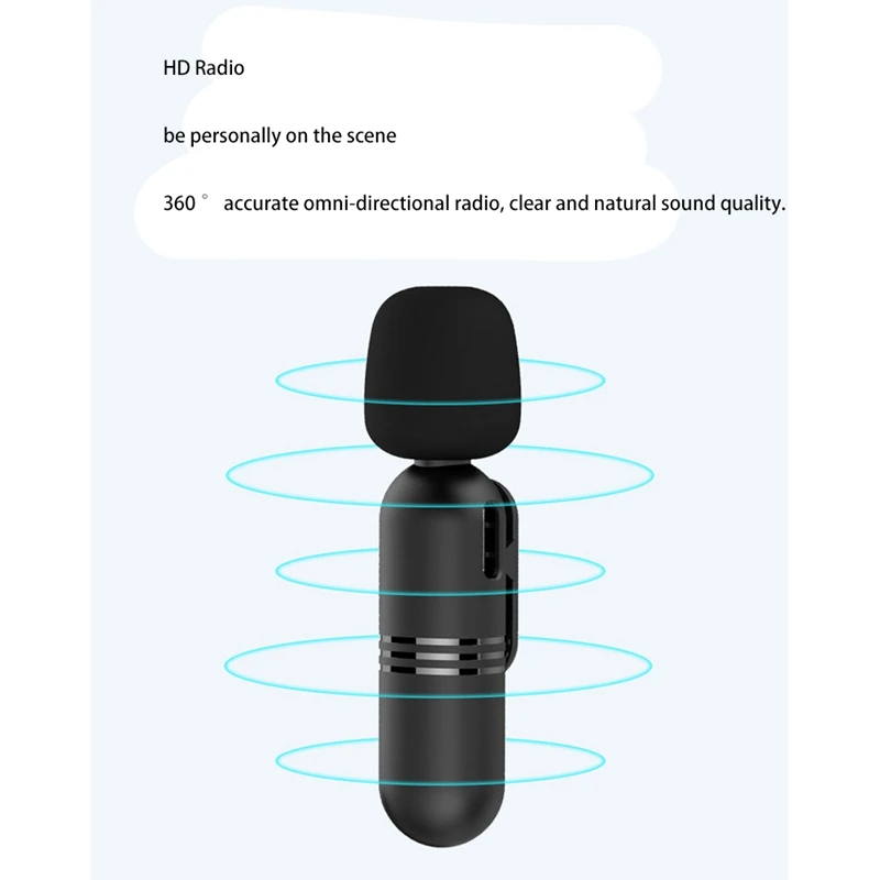 Lavalier mikrofon Mini nirkabel, Mic tanpa kabel Plug-Play untuk HUAWEI Youtube Facebook rekaman Video siaran langsung Vlog