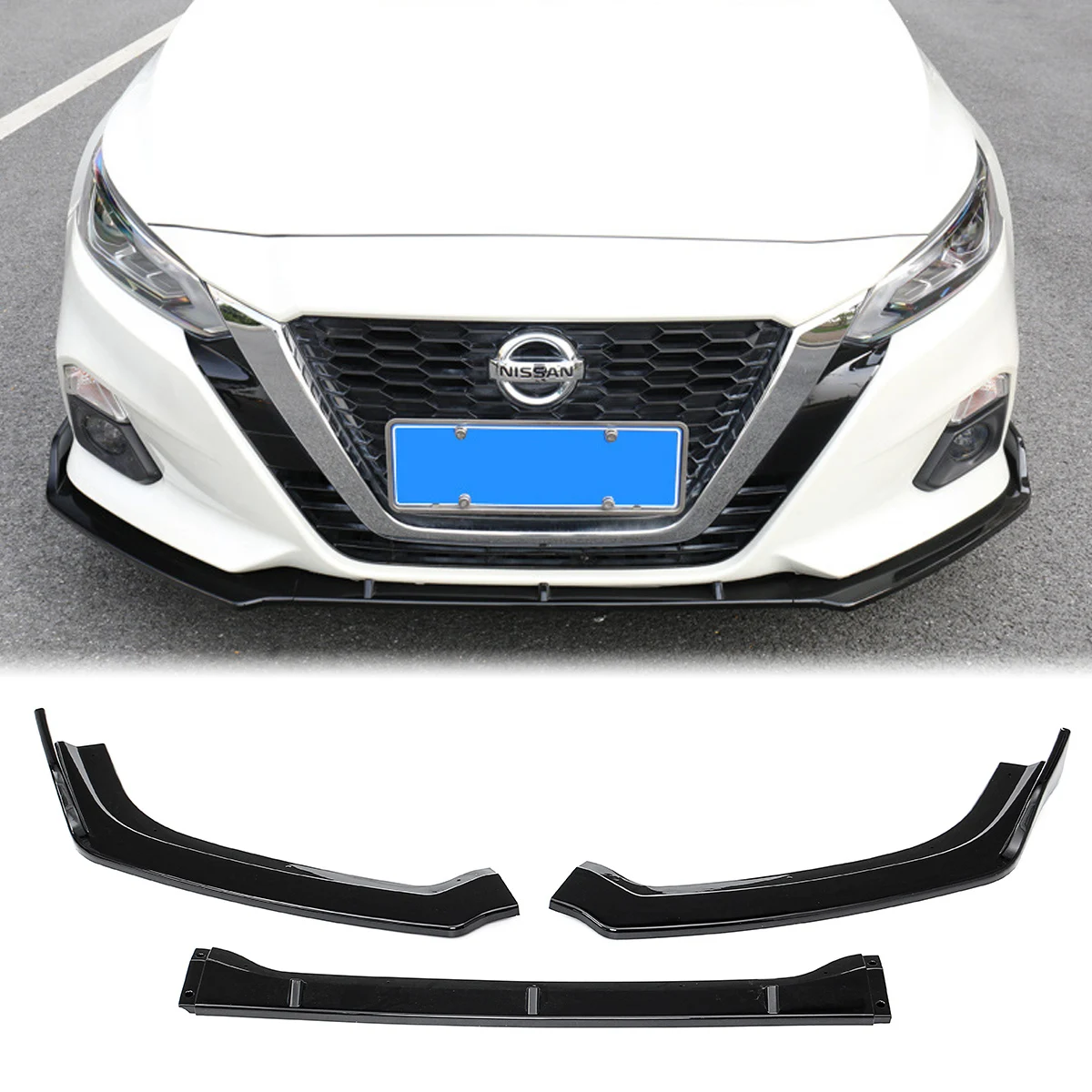 4PCS Front Bumper Lip Spoiler Splitter Diffuser Body Kit Guards For Nissan Altima 2019 - 2021 Sedan 4 Door Car Accessories