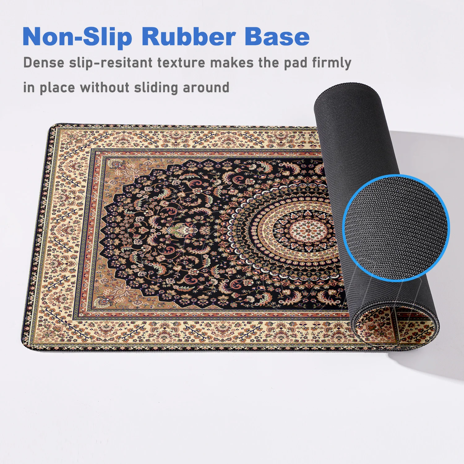 Computer Mousepad Persian Carpet Style Mouse Pad Large Rubber Antislip Durable HD Print Gaming Mouse Mats Suture Edges Table Pad