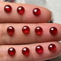 Perle de grenat rouge naturel, 10 pièces/lot, 2.5mm 3mm 4mm 5mm 6mm, ronde, pierres précieuses semi-précieuses, Cabochon, visage pour bijoux, vente en gros 4