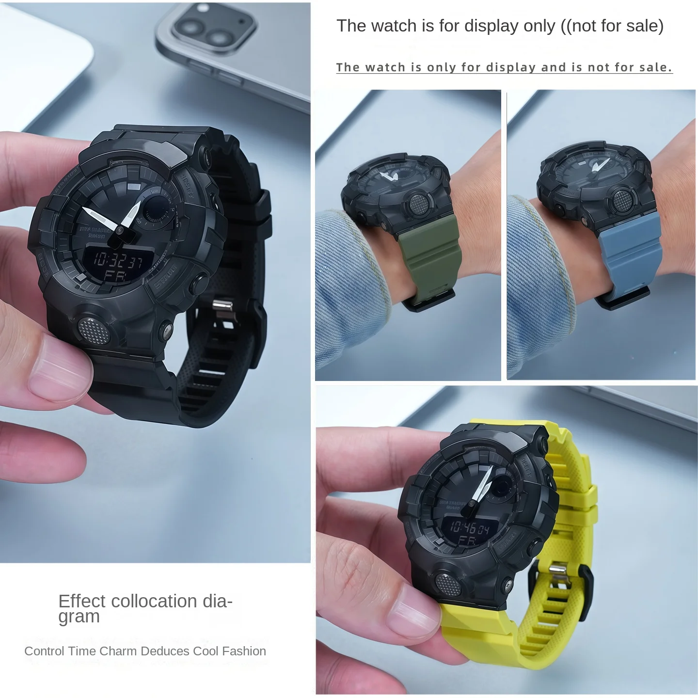 الملونة حزام (استيك) ساعة GBA-800 GBD-800-7/-2 GMA-B800 الرياضة مقاوم للماء حزام ساعة اليد الرجال استبدال الملحقات ل كاسيو 3464/5554