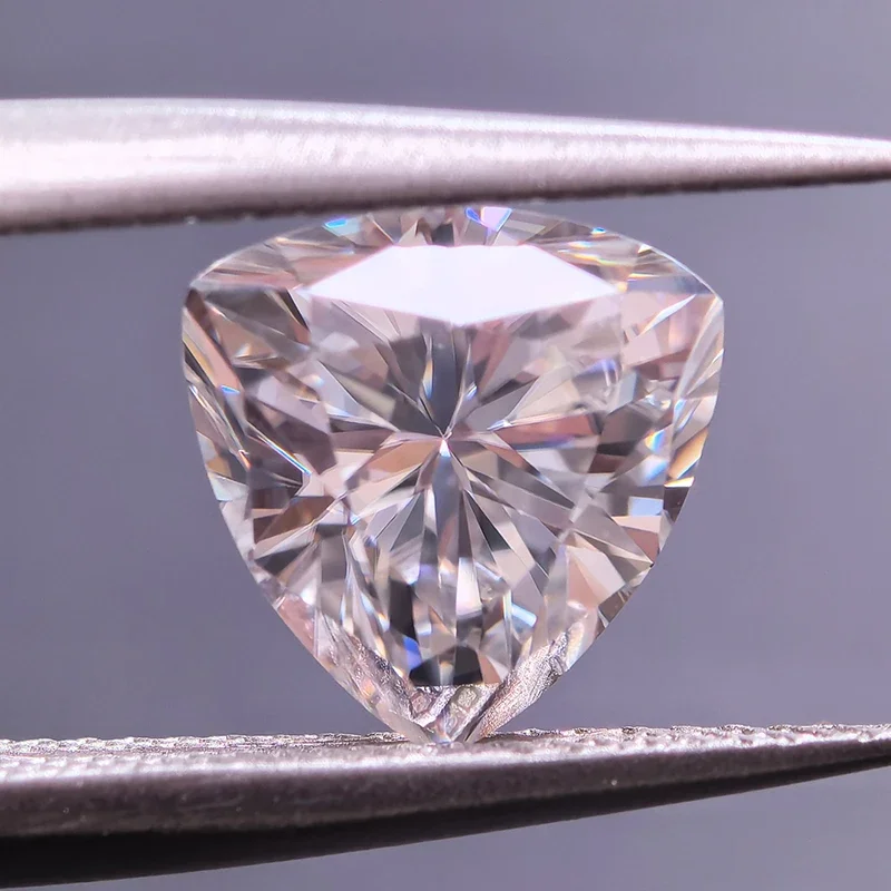 Moissanite Stone White Color Special Cut Circular Triangle Shape Charm Beads For DIY Jewelry Making Selectable GRA Certificate