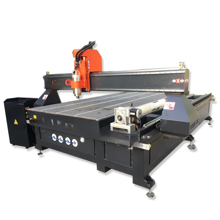 20% discount cheap China 4 axis cnc wood router 1325 cnc milling machine with turning lathe turning device