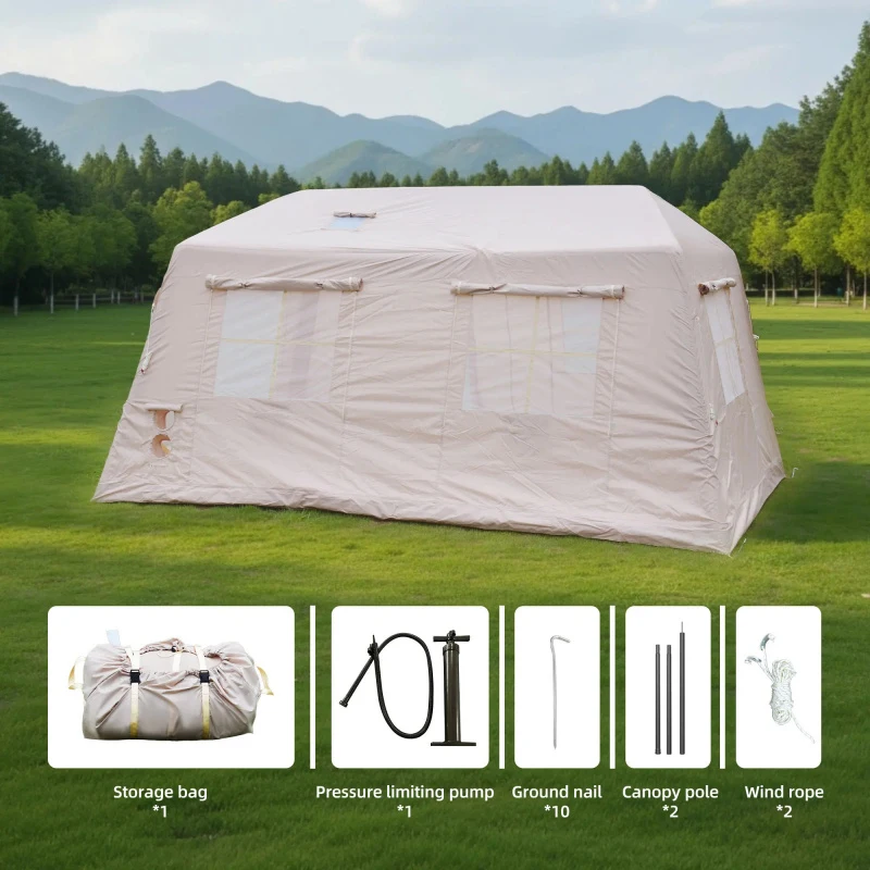 11 ² Large Family Inflatable Tents Camping Instant Tent Camping Beach Party Garden Waterproof 420D Oxford Fabric