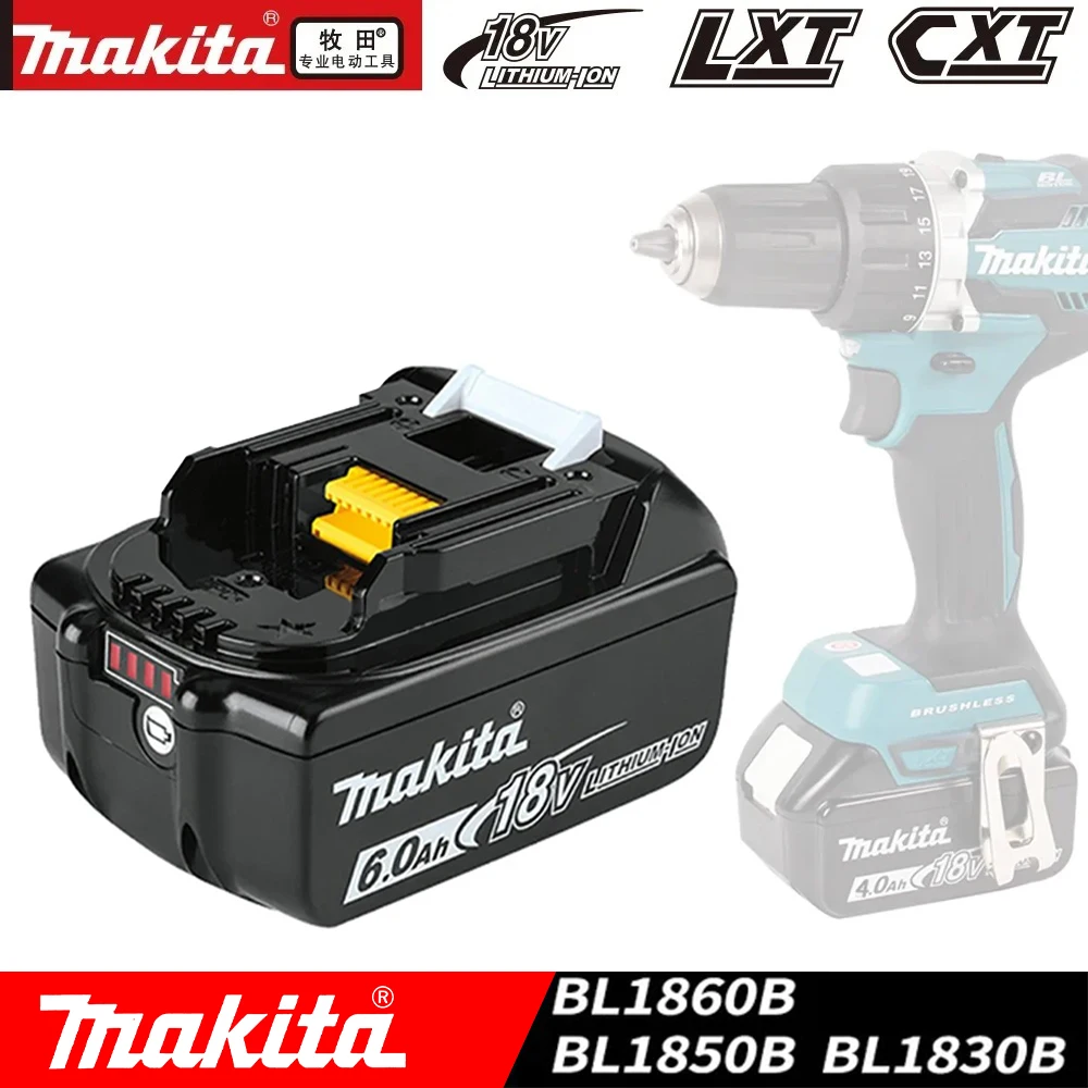 

New Makita 18V 6000mAh Lithium Battery, for Power Tool LXT BL1860B BL1860 BL1850 Replacement Rechargeable Battery