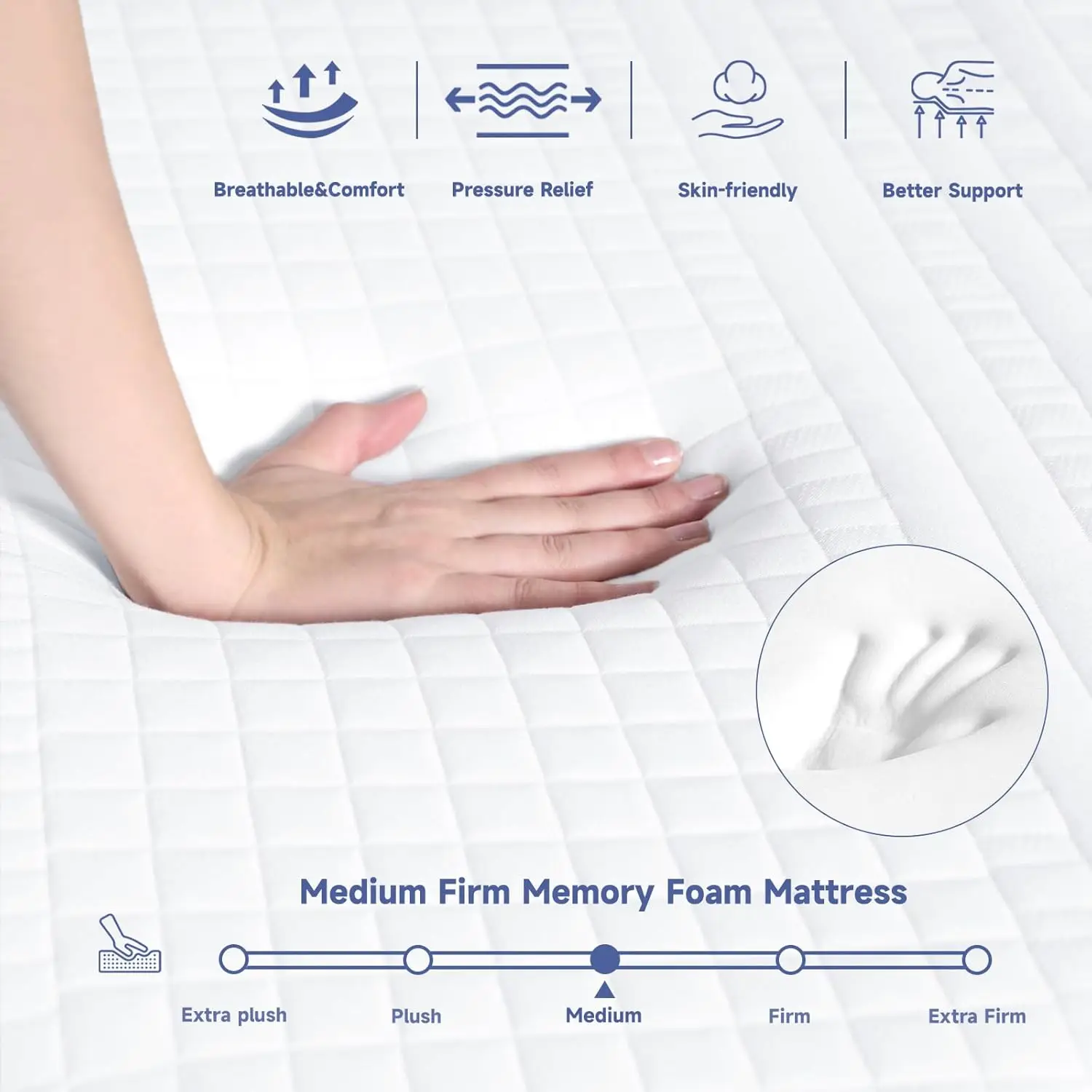 Queen Mattress, 12 Inch Green Tea Cooling Gel Memory Foam Mattress Queen, Bed Mattress in a Box