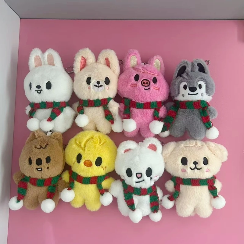 SKZOO 봉제 인형 만화 키체인 스트레이 키즈 FM 위크 봉제 인형 펜던트 미니 백팩 액세서리 어린이 선물