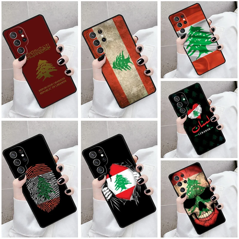 Phone Case For Samsung Galaxy S24 S23 S21fe S22 Ultra Plus Note 10 20 S8 S9 S10 Cover Lebanon Flag