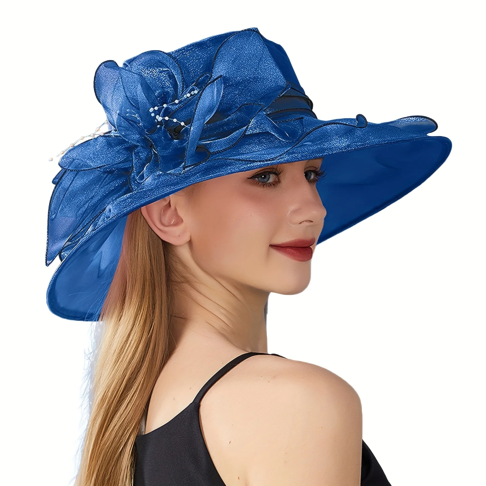 Elegant Women's Organza Derby Hat, with A Noblewoman Temperament, Perfect for Kentucky Derby,Tea Parties,Bridal/Church Events
