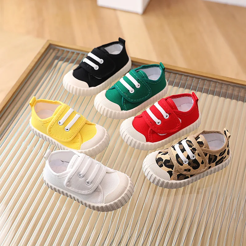 Children Canvas Shoes New Fashion Classic Soft Comfortable Boys Sneakers Girls Casual Shoes Children Skate Shoes Leopard Pattern