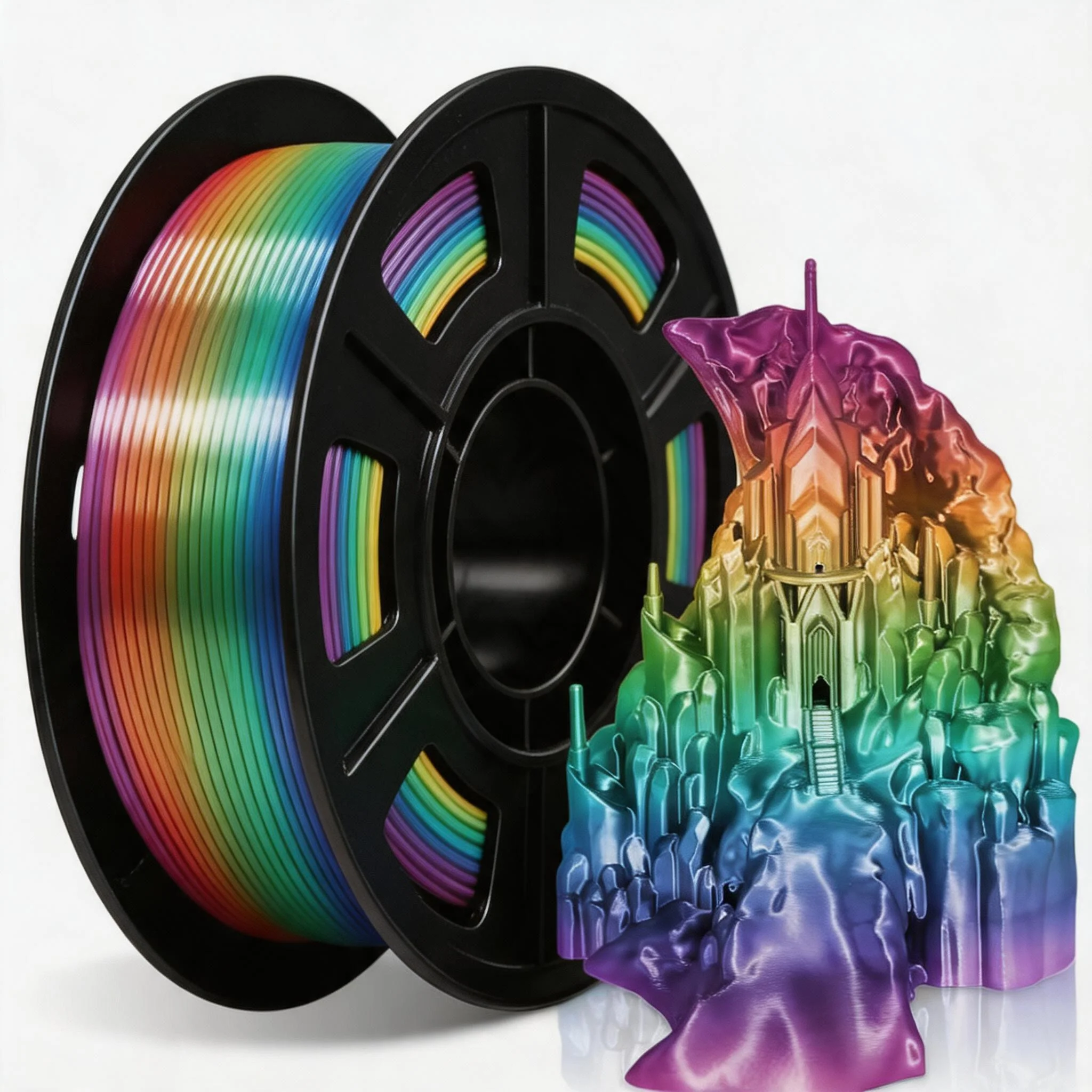 

Limited Edition Romantic Season Rainbow Silk PLA Long Fiber 1.75mm 250g High-Speed Printing High-Mobility Consumables